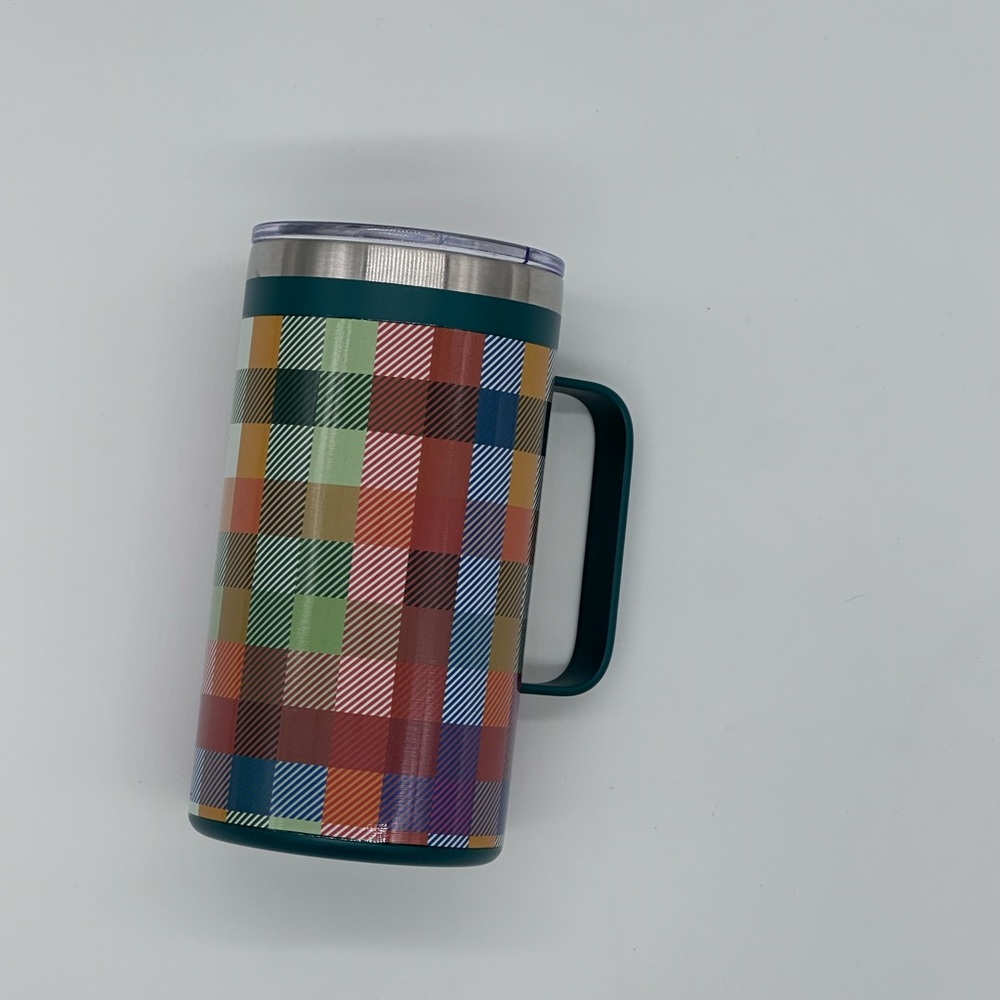 Plaid Insulated Mug with Handle